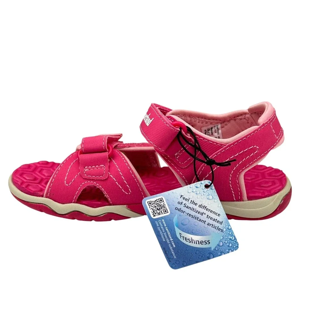 Timberland Girls Outdoor Sporty Sandals Size 12‎ Pink Open Toe Adjustable Straps
